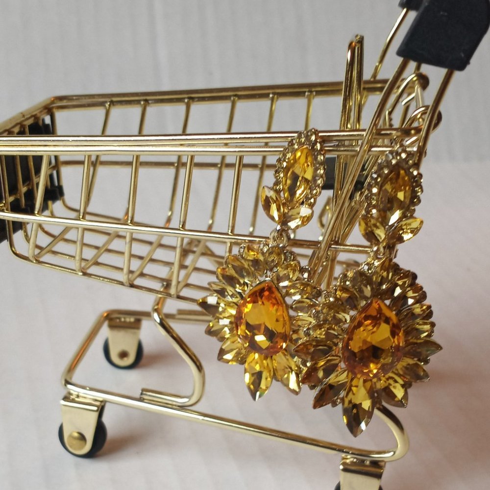 Yellow Citrine Statement Earrings - image 4